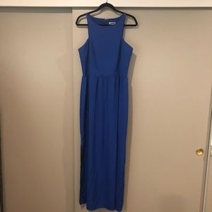Chelsea28 Cobalt Blue Cutaway Shoulder Maxi Dress
